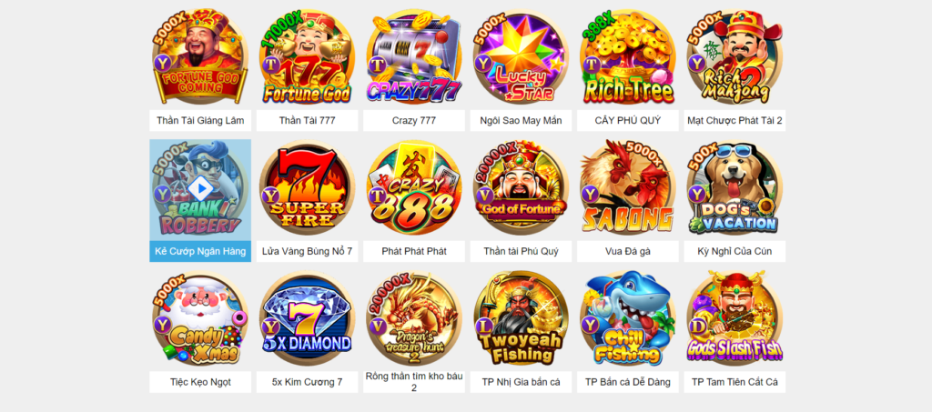 Kho game đa dạng với nhiều thể loại