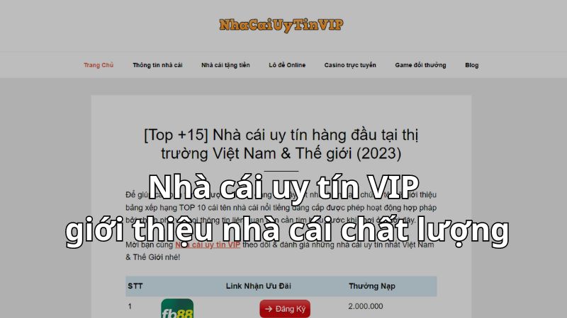 Nhà cái uy tín VIP